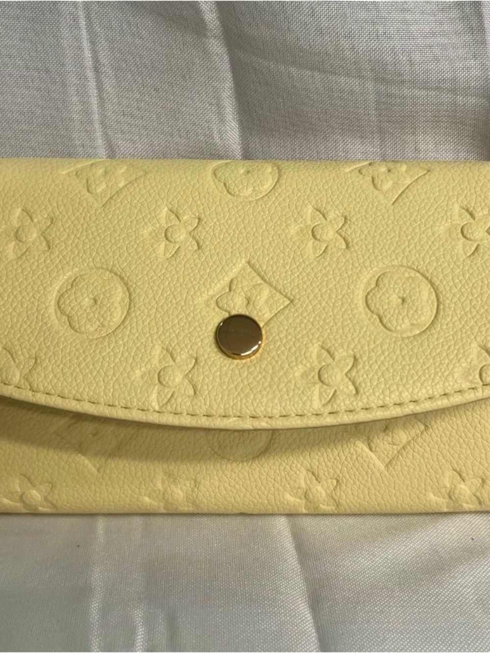 Yellow Embossed Floral Leather Wallet - Designer Style